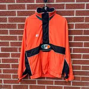 Vintage 90s starter miami dolphins orange windbreaker jacket